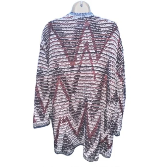 LUCKY BRAND Chevron Southwestern Cardigan Sweater Size Large - Picture 3 of 5